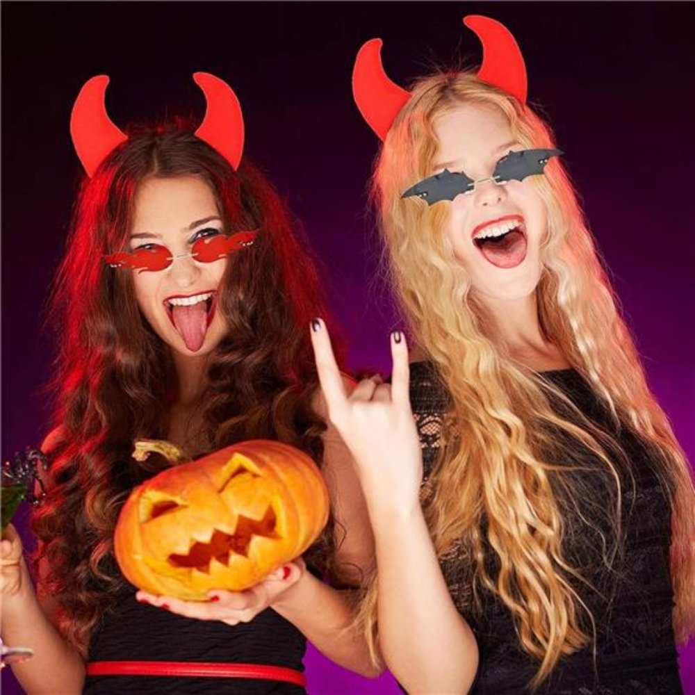 Bat Sunglasses for Women Men Halloween Devil Glasses Goth Vampire Accessories